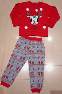 Komplet Minnie dres ocieplany bluza pompony i spodnie reniferki 98 104