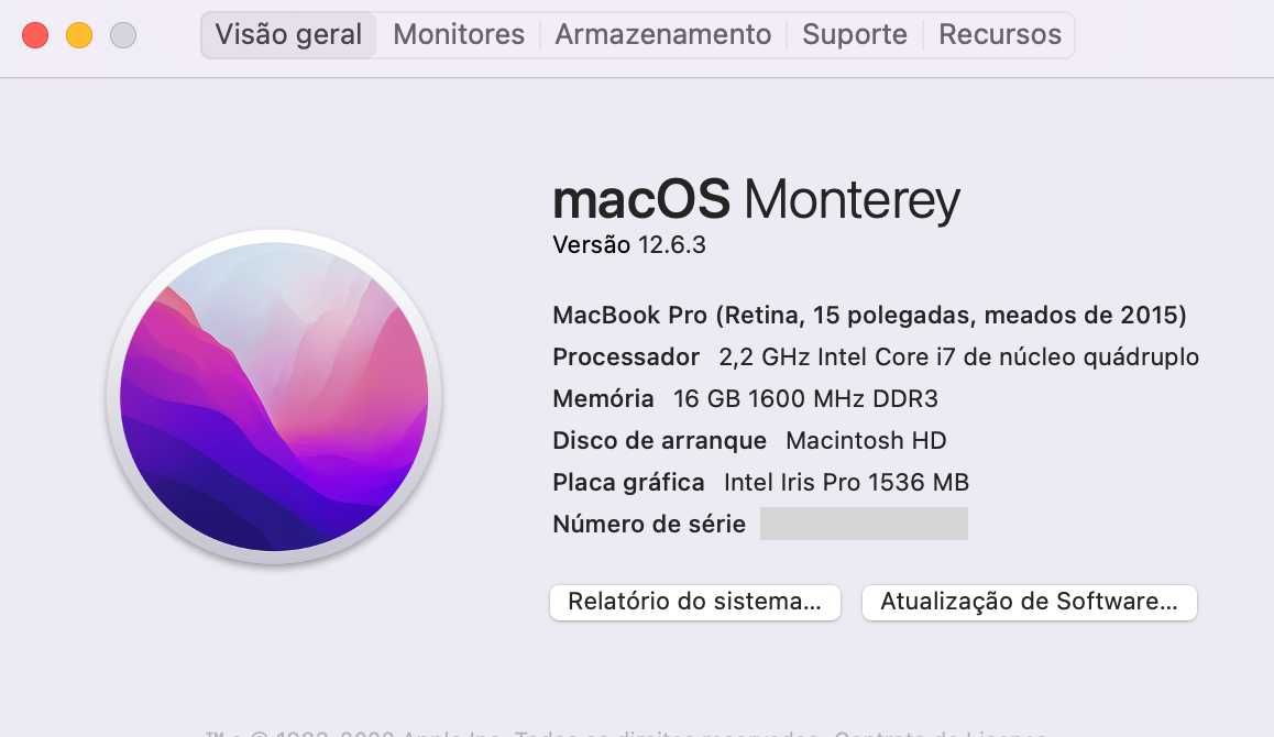 MacBook Pro 15 (Retina, meados de 2015) - 1TB + Bateria Nova