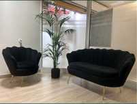 Zestaw mebli sofa + fotel Muszelka stylowa Muszla glamour Kolory