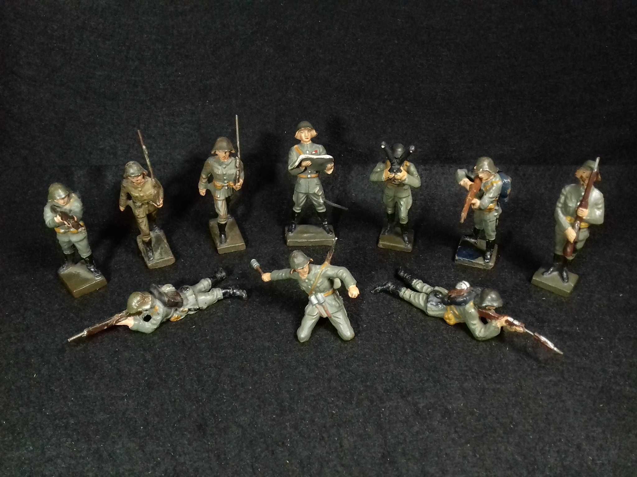 Lineol Soldiers (10 unid) - made in Germany 1940´s
