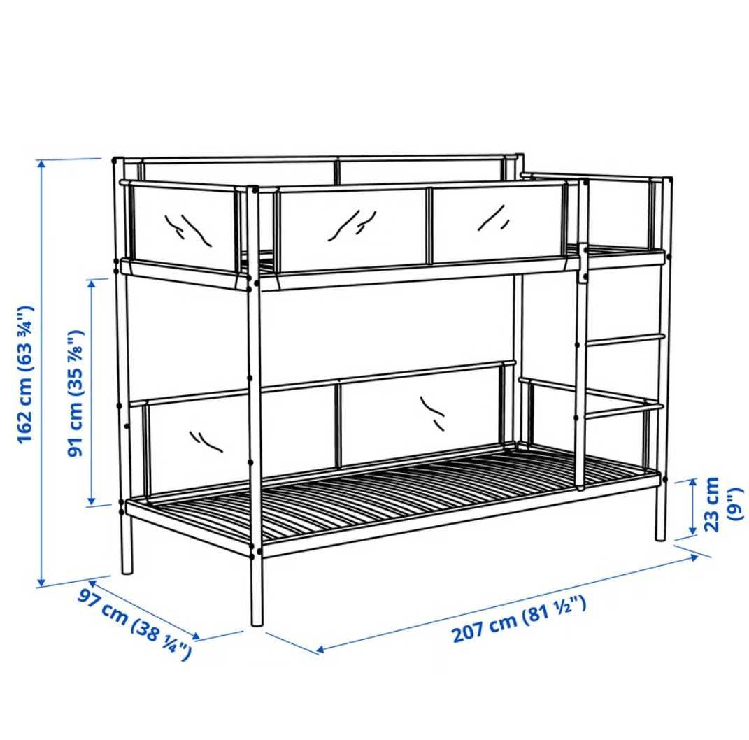 Łóżko piętrowe Ikea Vitval