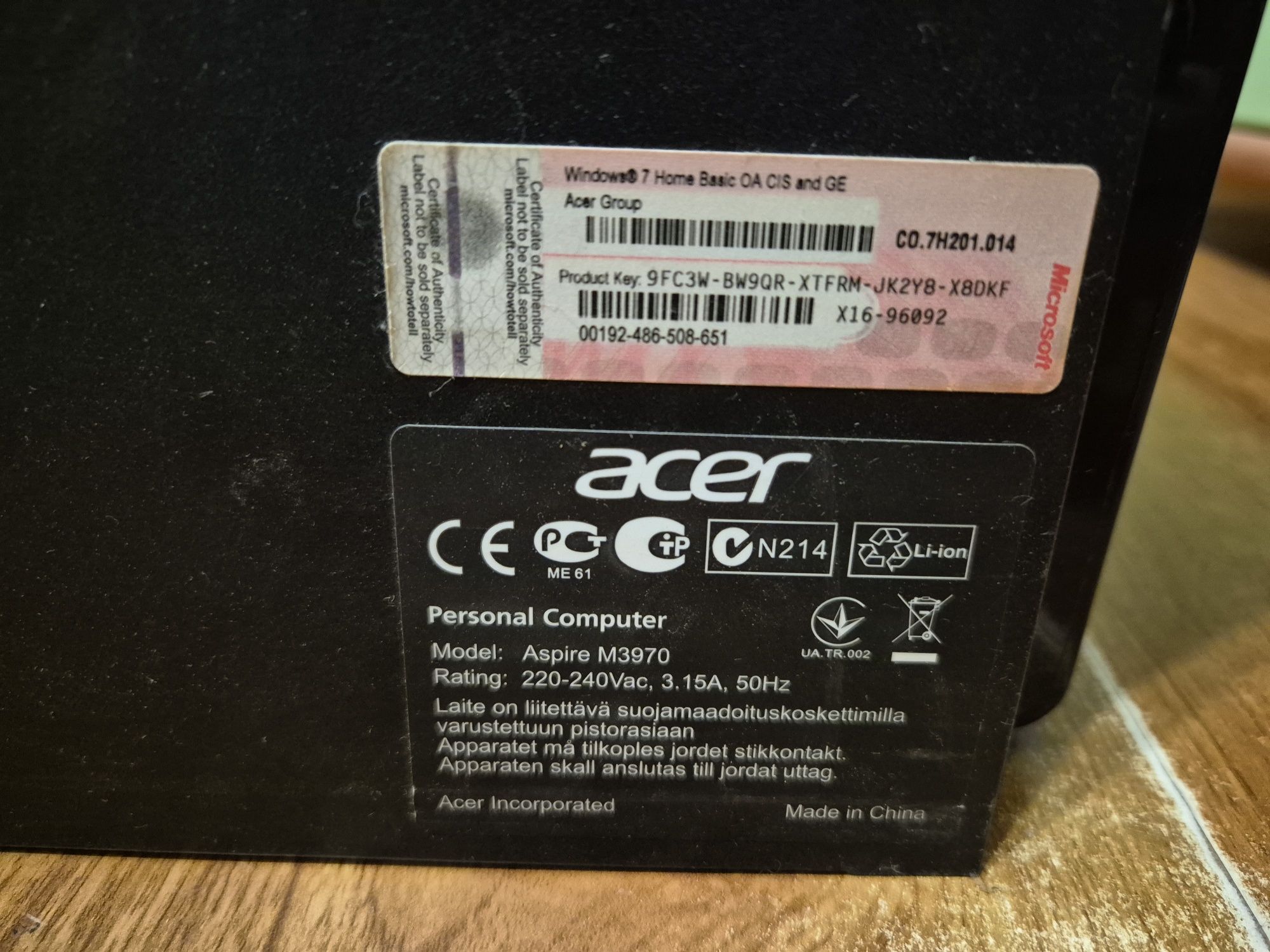 Пк Acer aspire M3970