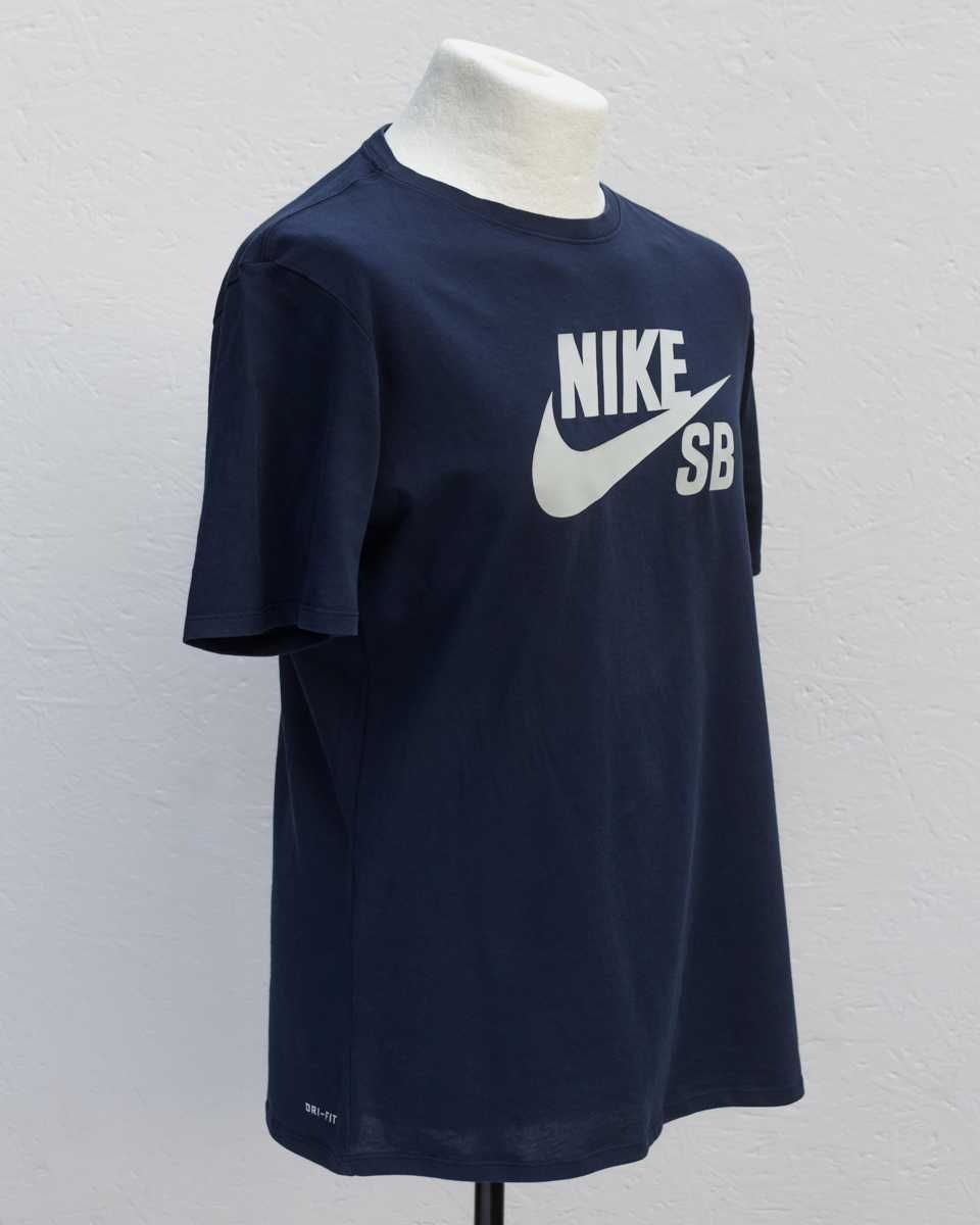 Nike SB t-shirt roz L dri-fit granatowy dopasowany bawełna / poly