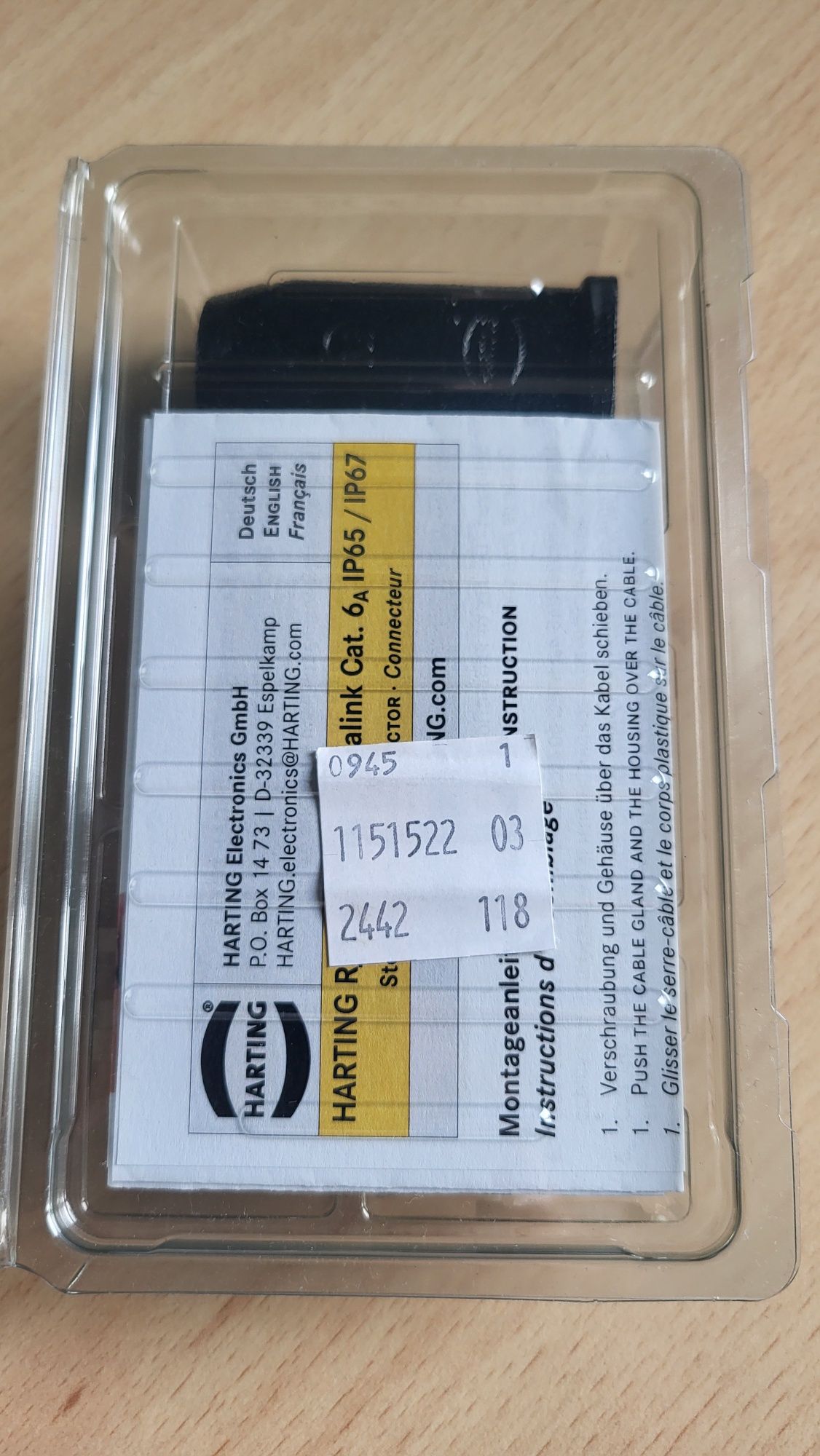 Wtyk przemysłowy Harting HAN 3M RJ45 6A