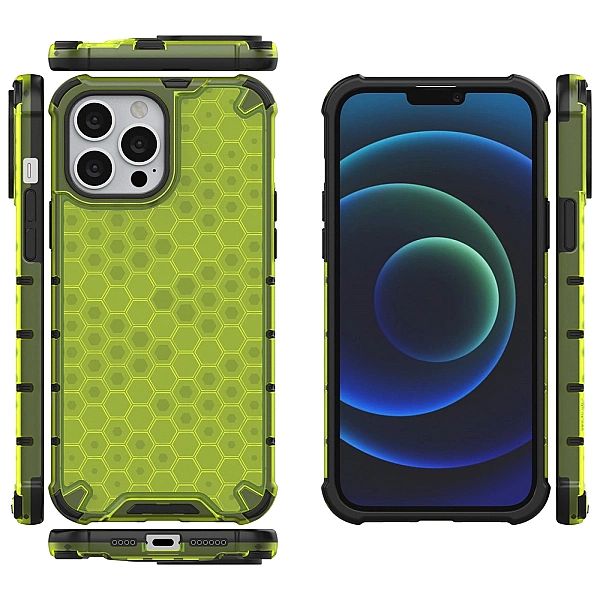 Honeycomb etui pancerny pokrowiec z żelową ramką iPhone 13 Pro Max zie
