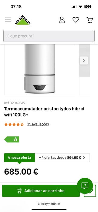 Termoacumulador Ariston Lydos Hybrid 100