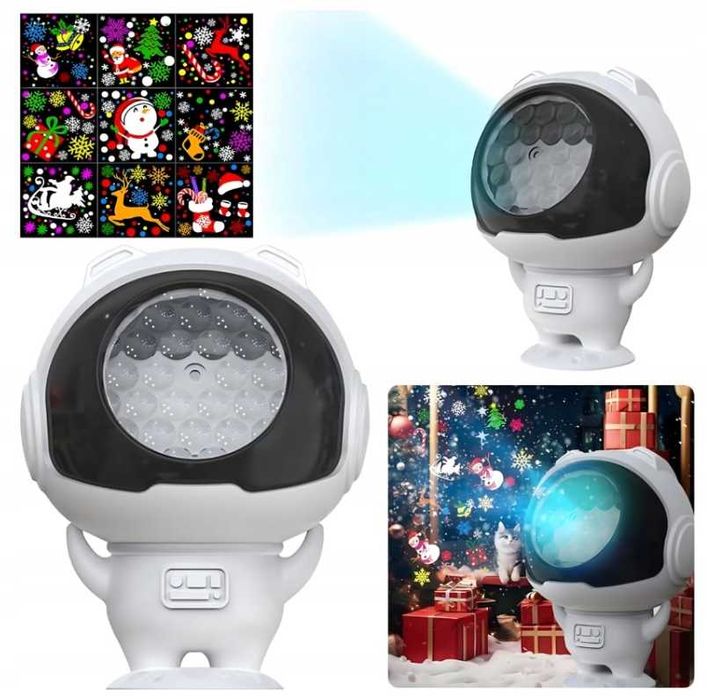 Projektor Rzutnik Led Astronauta Lampka Nocna DLla Dzieci Świąteczny