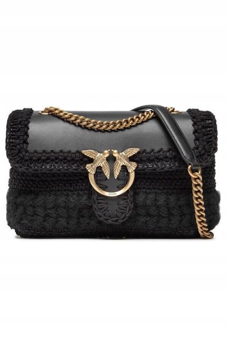 torebka pinko love classic puff crochet czarna