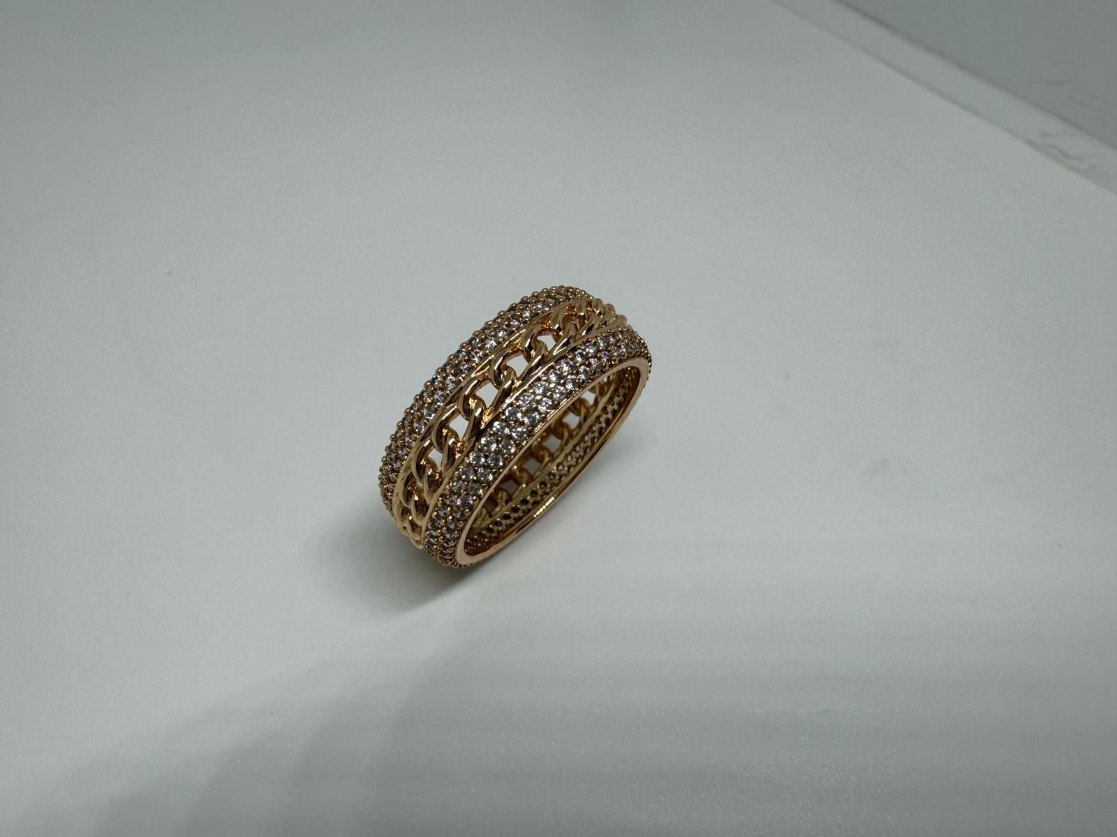 Pięknie zdobiony pierścionek / obrączka  Gold Plated 18K