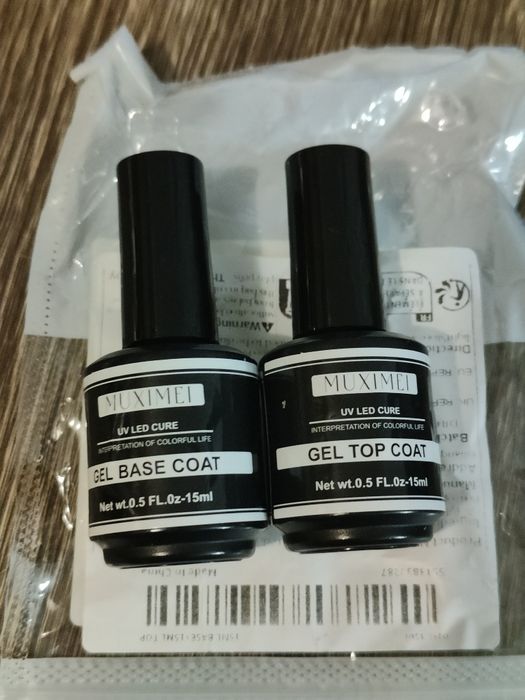 Baza + top coat manicure hybrydowy 2 x 15ml Muximei  O567