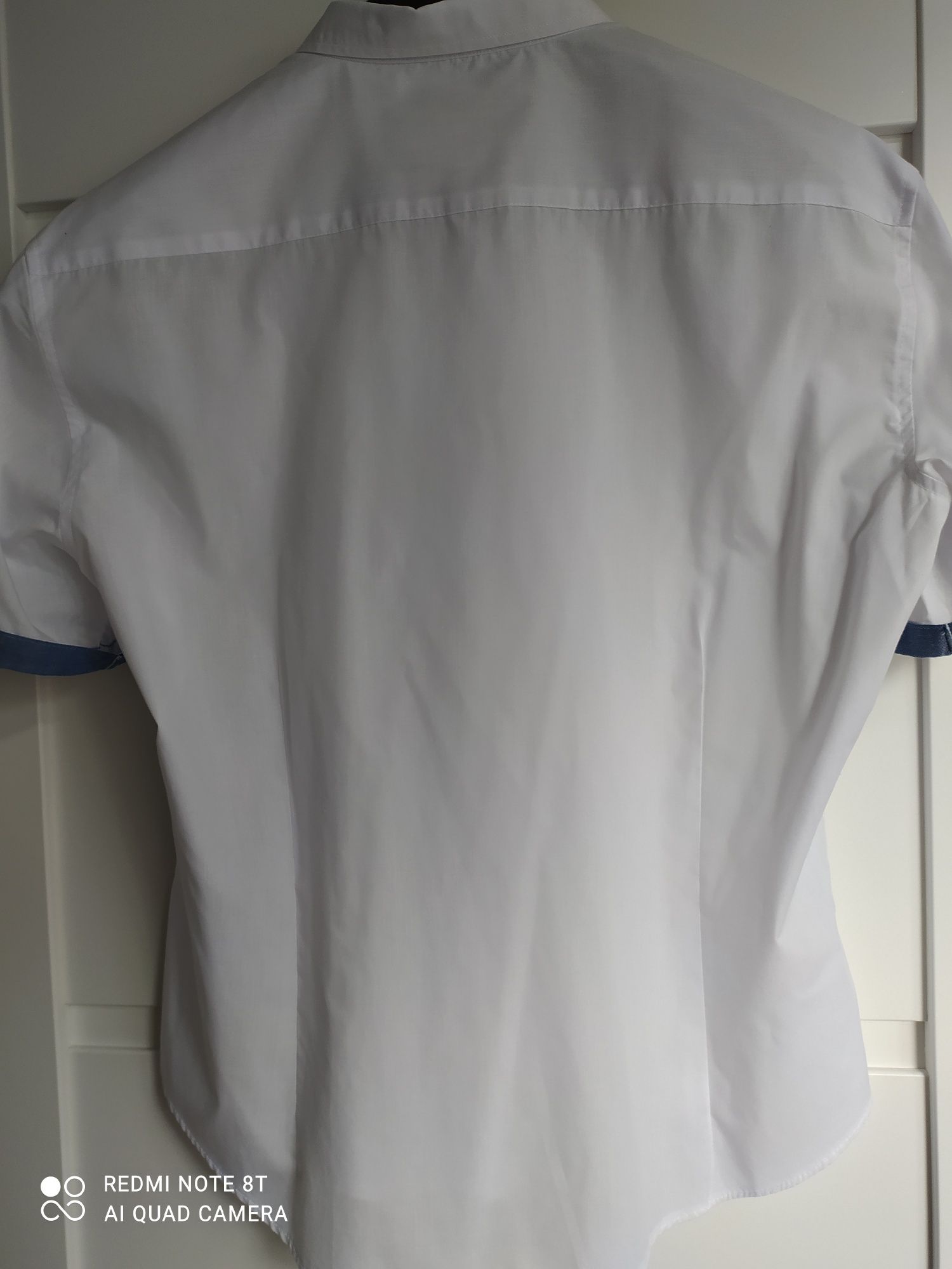Koszula z krótkim rękawem biała SMOG Slim fit r. XL