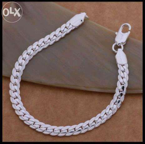 Pulseira para Homem Banho Prata Malha Original (NOVA) P. Grátis