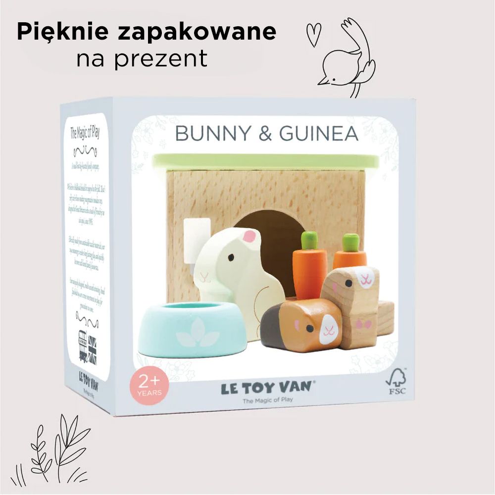 Drewniane mebelki do domku dla lalek zestaw zwierzątka, Le Toy Van,