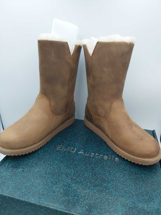 NOWE śniegowce kozaki EMU AUSTRALIA skóra brąz gravelly leather 37 w/f