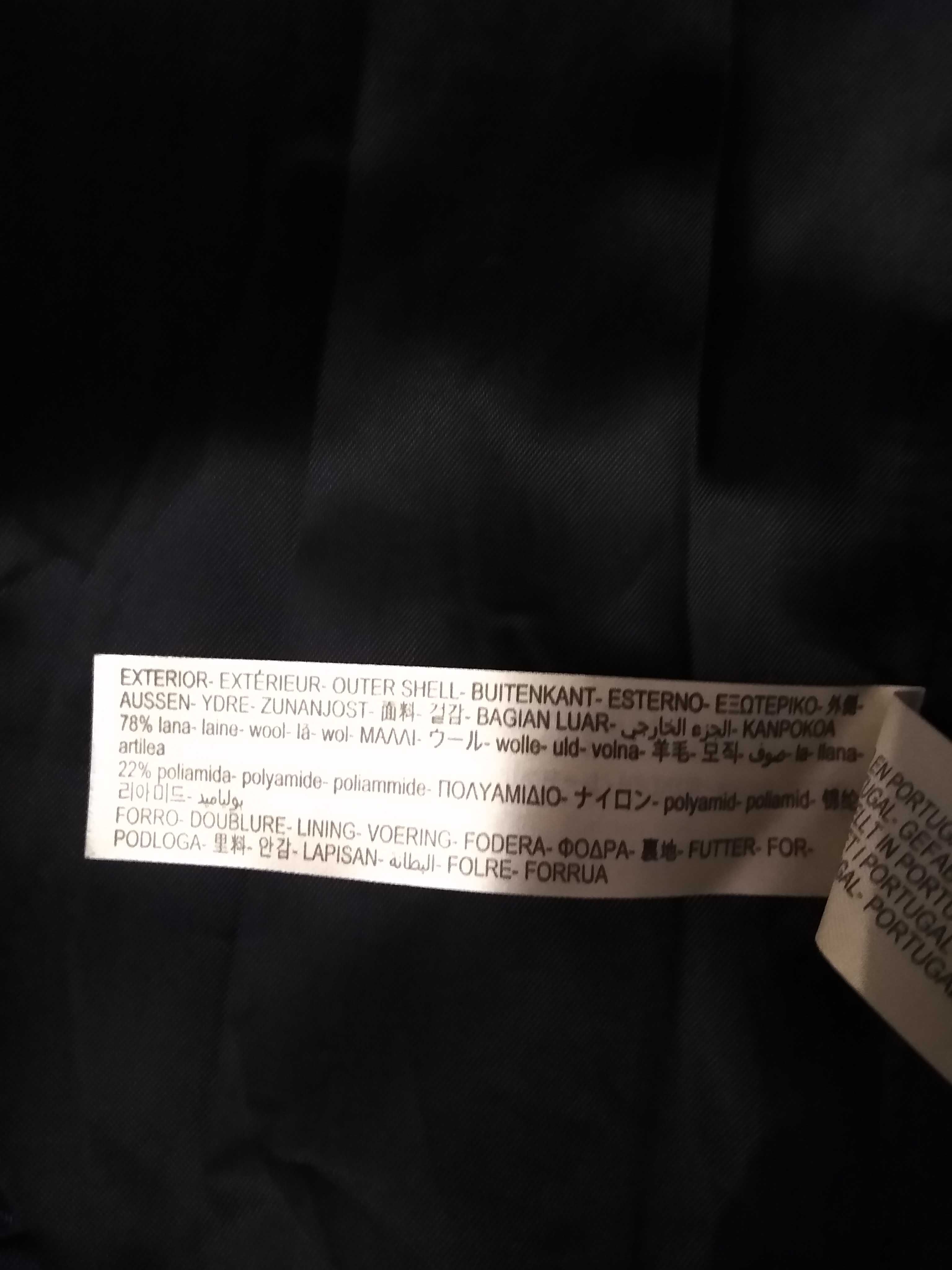 Massimo Dutti nowy damski szary wełniany płaszcz roz. 42, dł. 114 cm