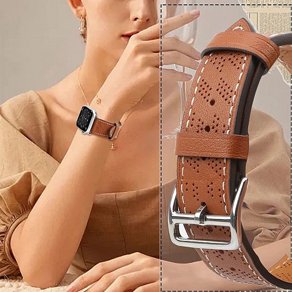 Strap Leather skórzany pasek Apple Watch Ultra, SE, 9, 8, 7, 6, 5, 4,