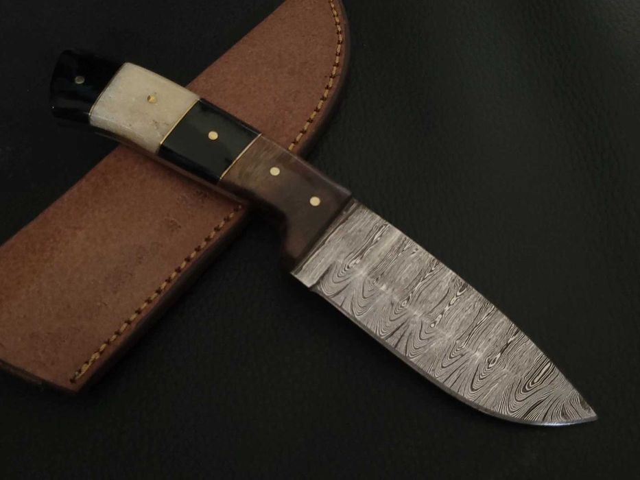 NÓŻ DAMAST myśliwski kuchenny stal damasceńska 20cm. ręcznie kuty