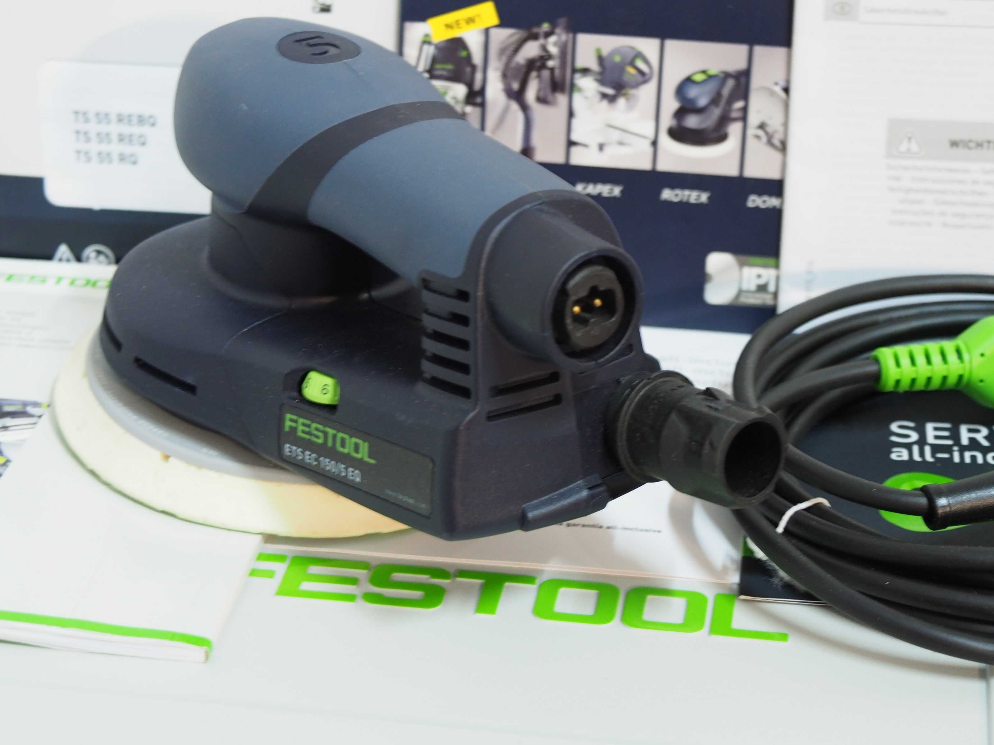 Zestaw narzedzi FESTOOL ETS EC 150/5 szlifierka+ kabel + dysk 150mm