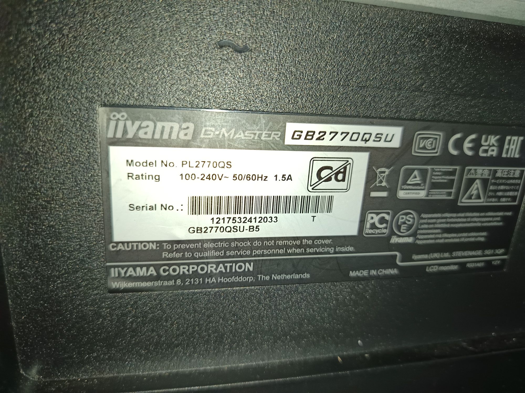 Monitor Iiama , uszkodzenia matryca.