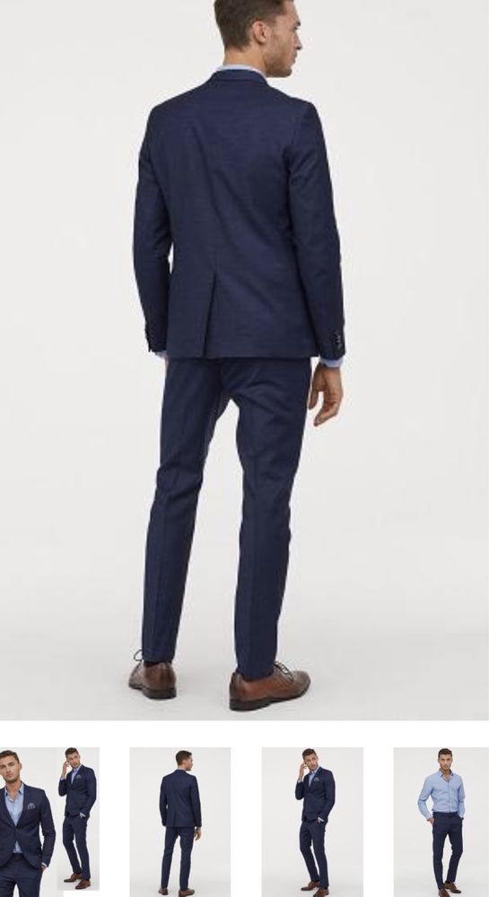 Garnitur granat H&M roz z metki 52 model Skinny fin