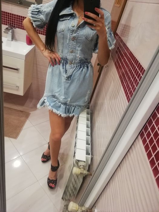 Lou sukienka jeans jeansowa 34 xs frida dżins lato wakacyjna