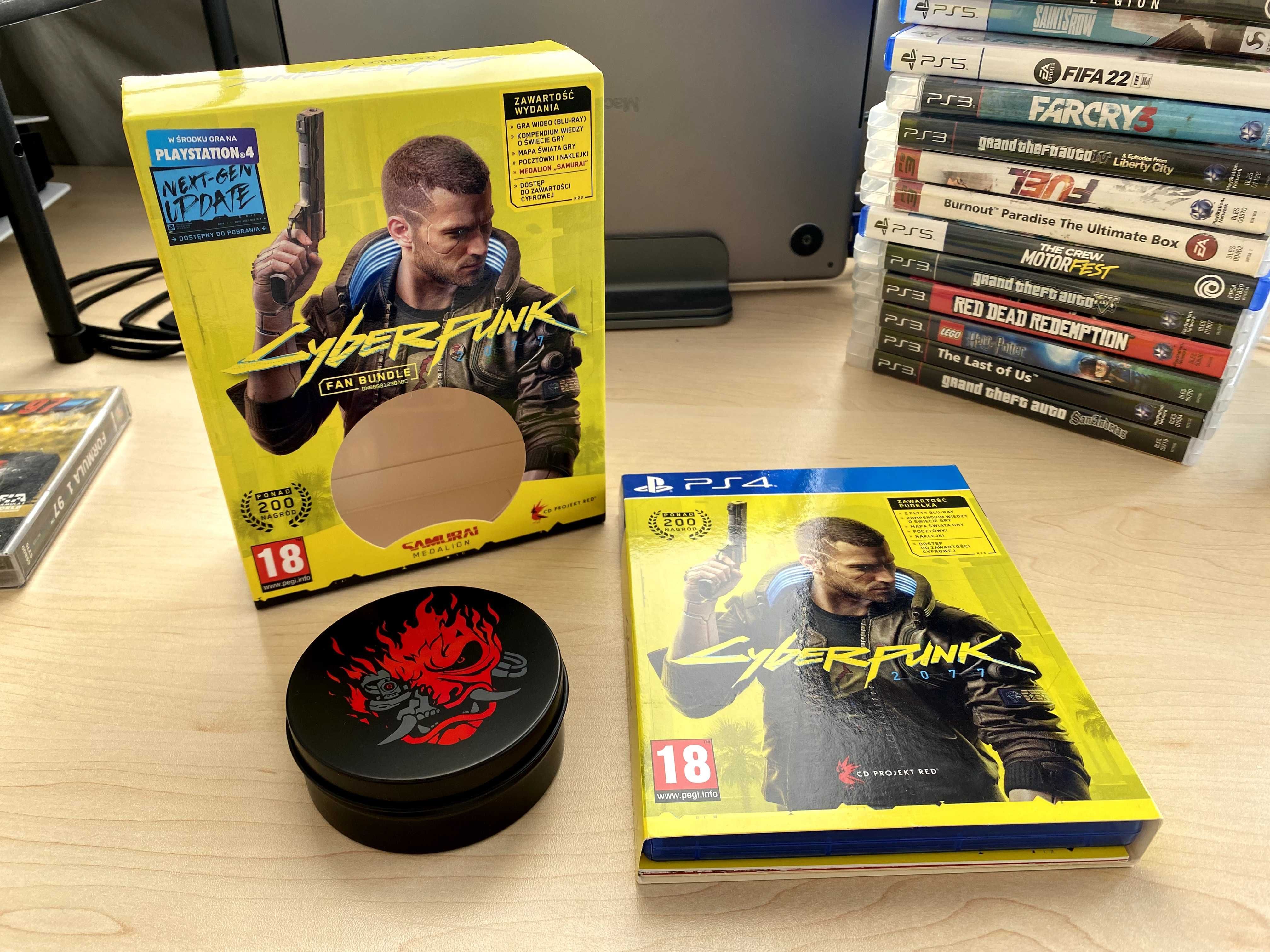Cyberpunk 2077 Fan Bundle PS4/PS5 | Jak NOWY | Kompletny z Medalionem