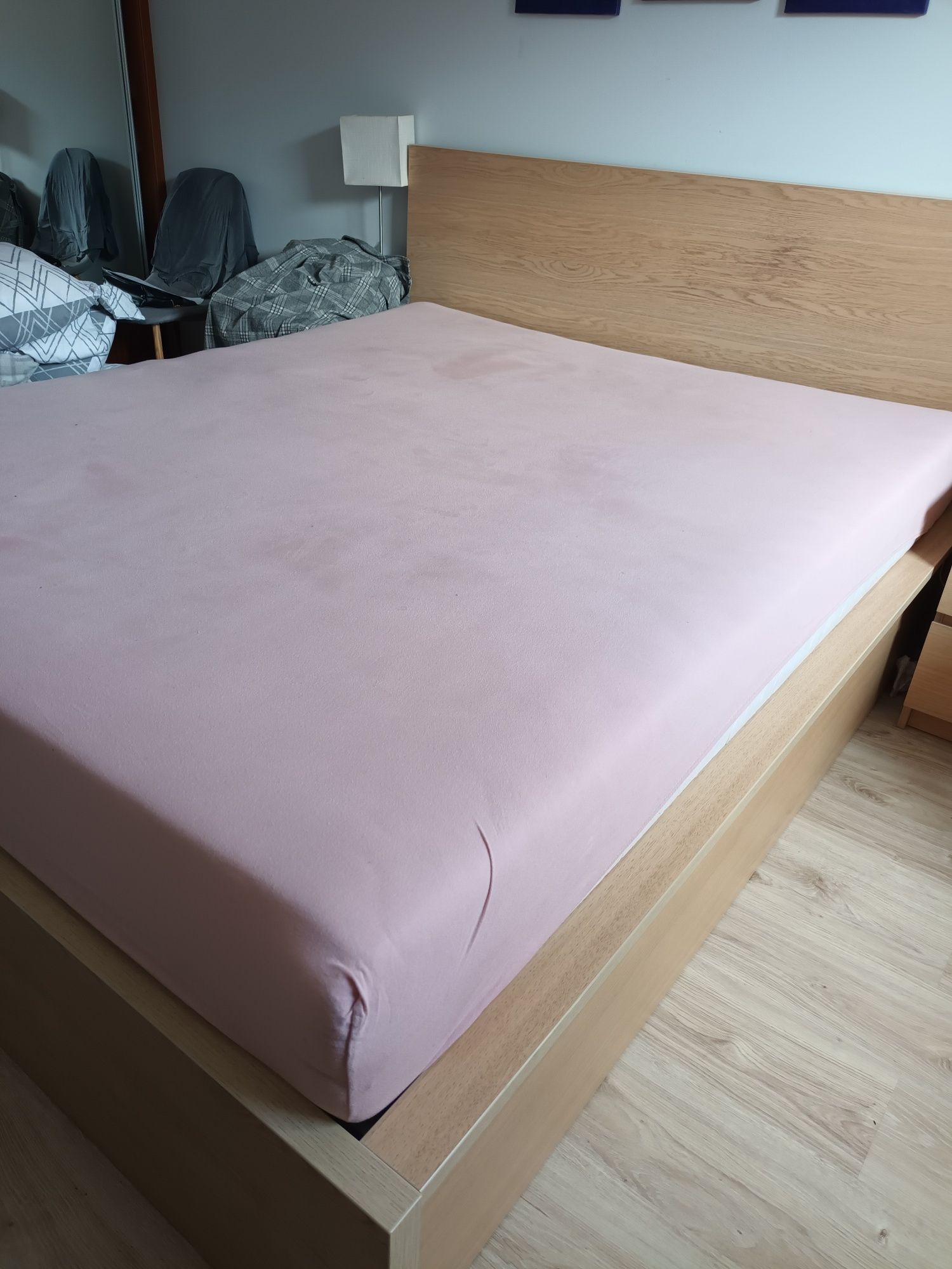 Ikea łóżko malm 160x200 stan bdb kolor dębowy