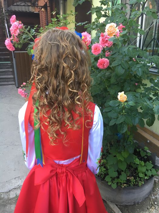 Костюм Вышиванка, вышит бисером, на девочку 11/12 лет