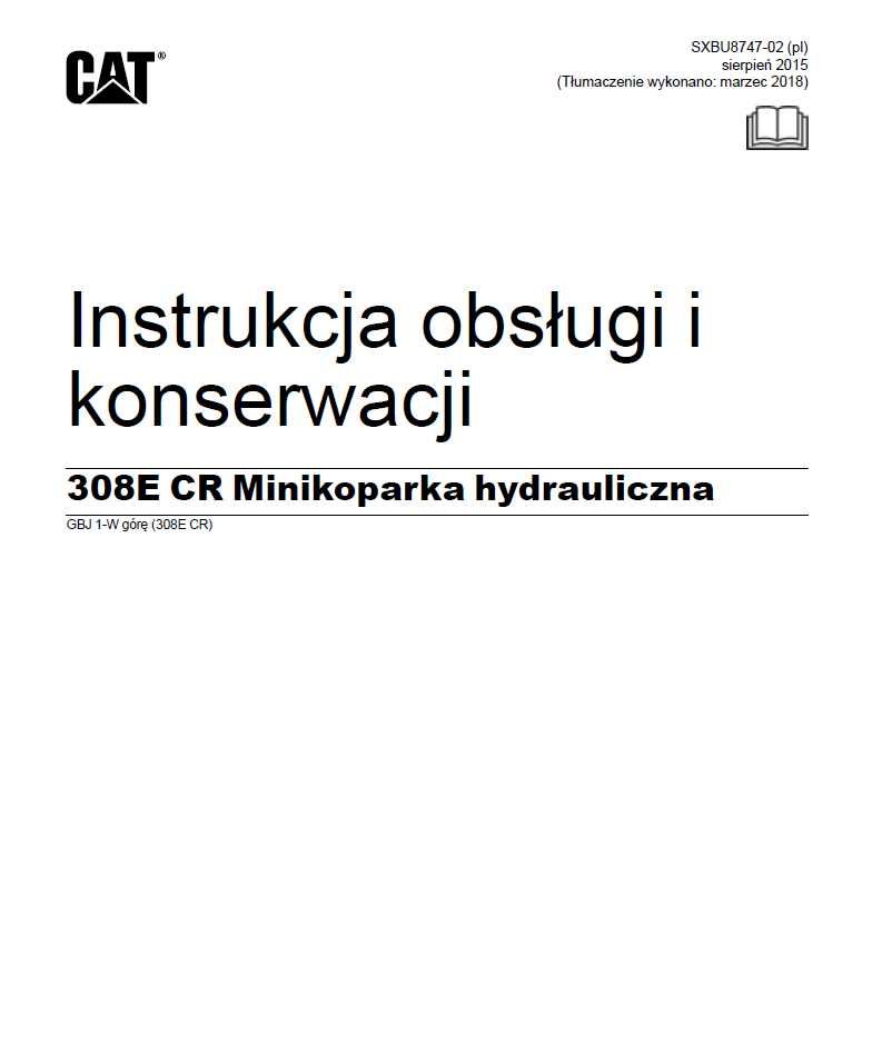 CAT 308E CR DTR Instrukcja obsługi język polski