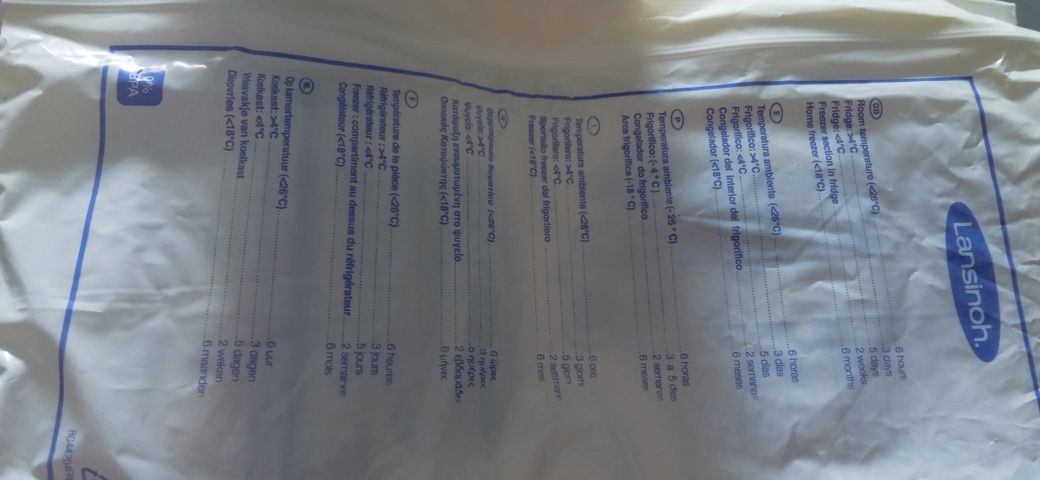 Sacos conservação leite materno