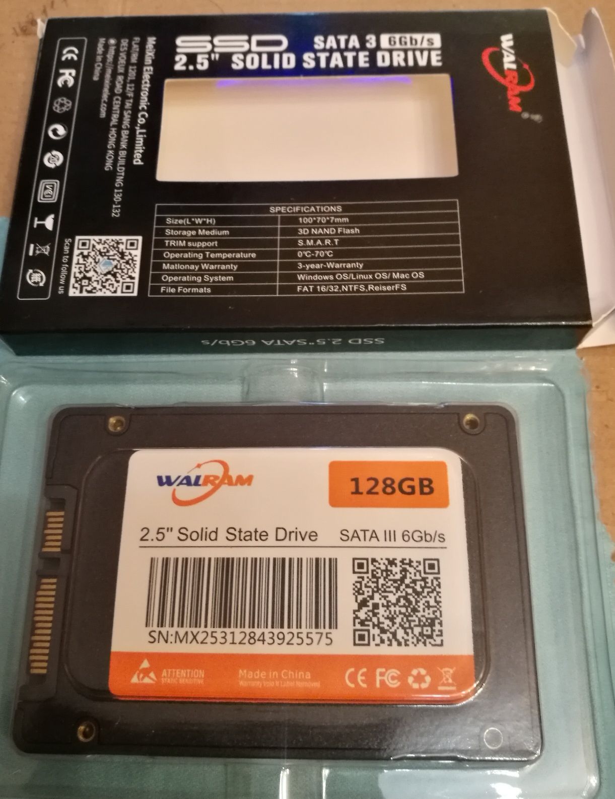 SSD диск 128Gb Walram 2,5 SATA ||| новый.