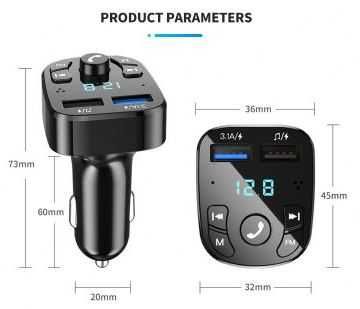 Ładowarka z transmiterem FM - do samochodu - bluetooth - 1szt