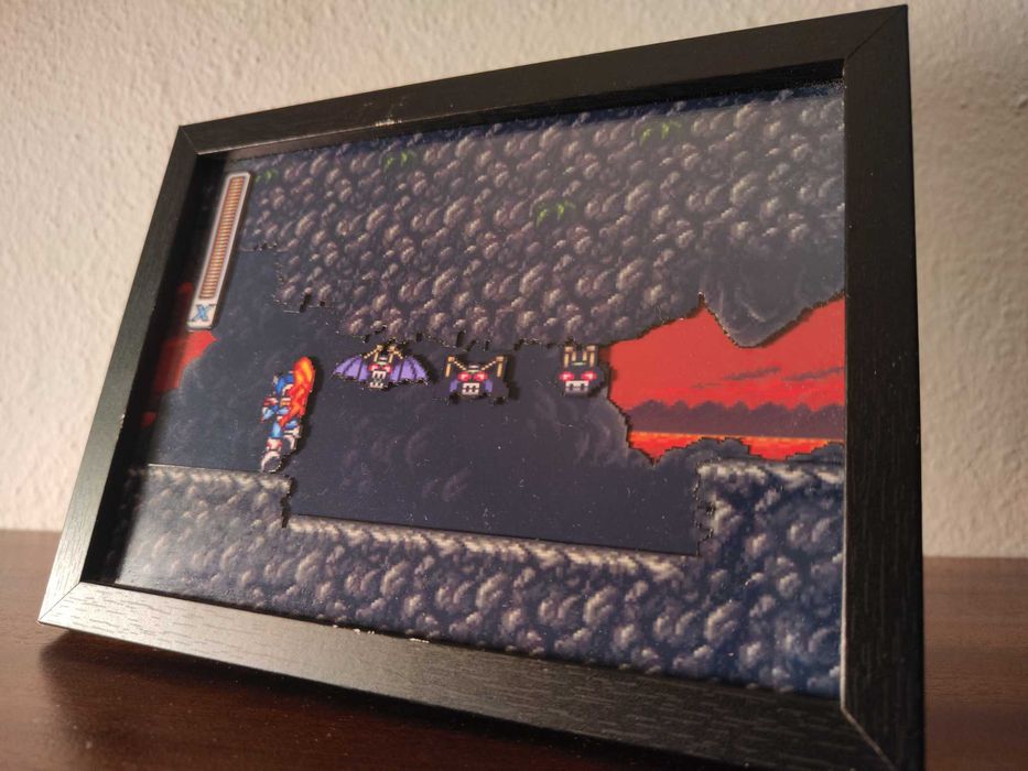 Diorama em Porta Retrato Mega Man X2 (SNES)