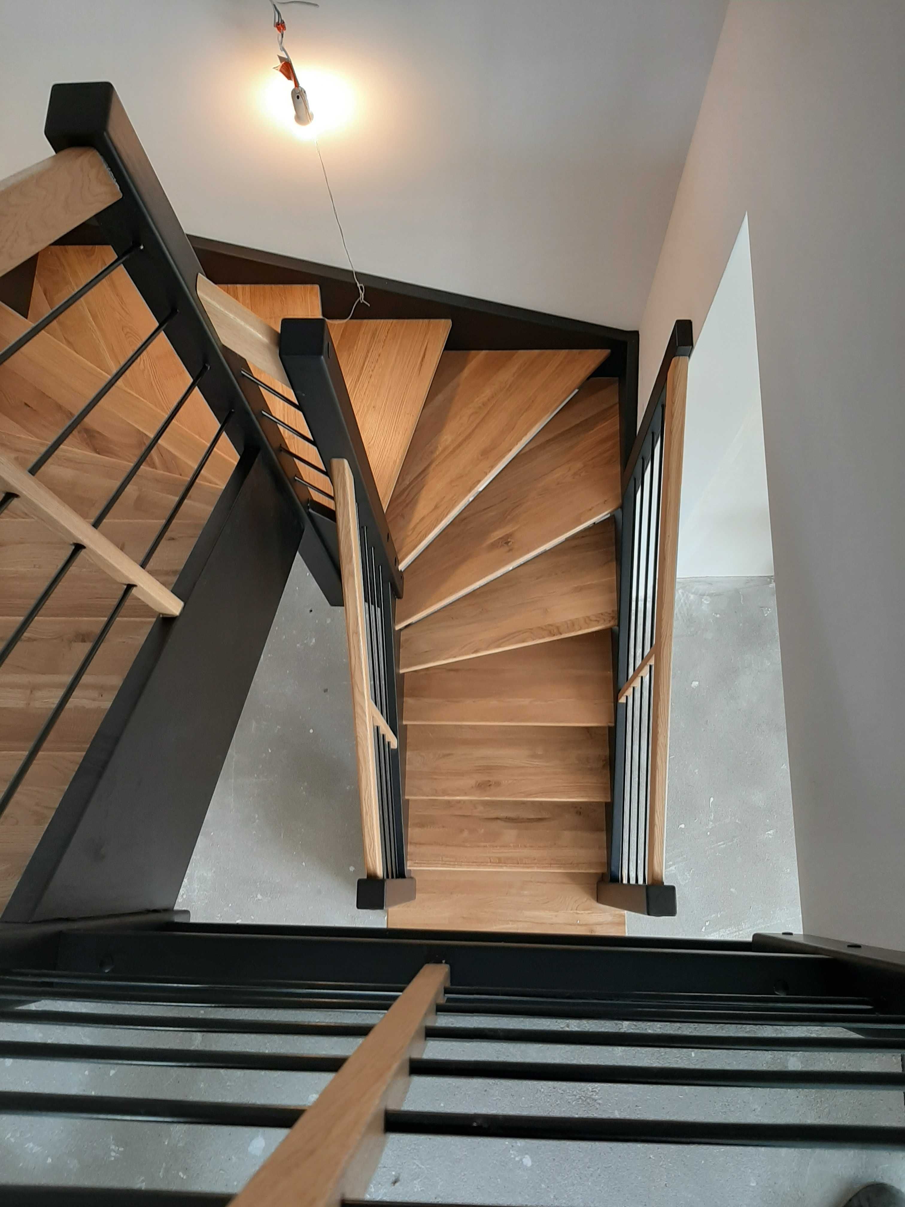Schody Q debowe jesionowe Loft metalowe drewniane Cala Polska i UE