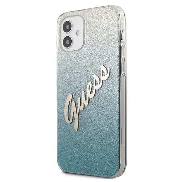 Etui Guess Glitter Gradient iPhone 12 Mini 5.4" Niebieskie