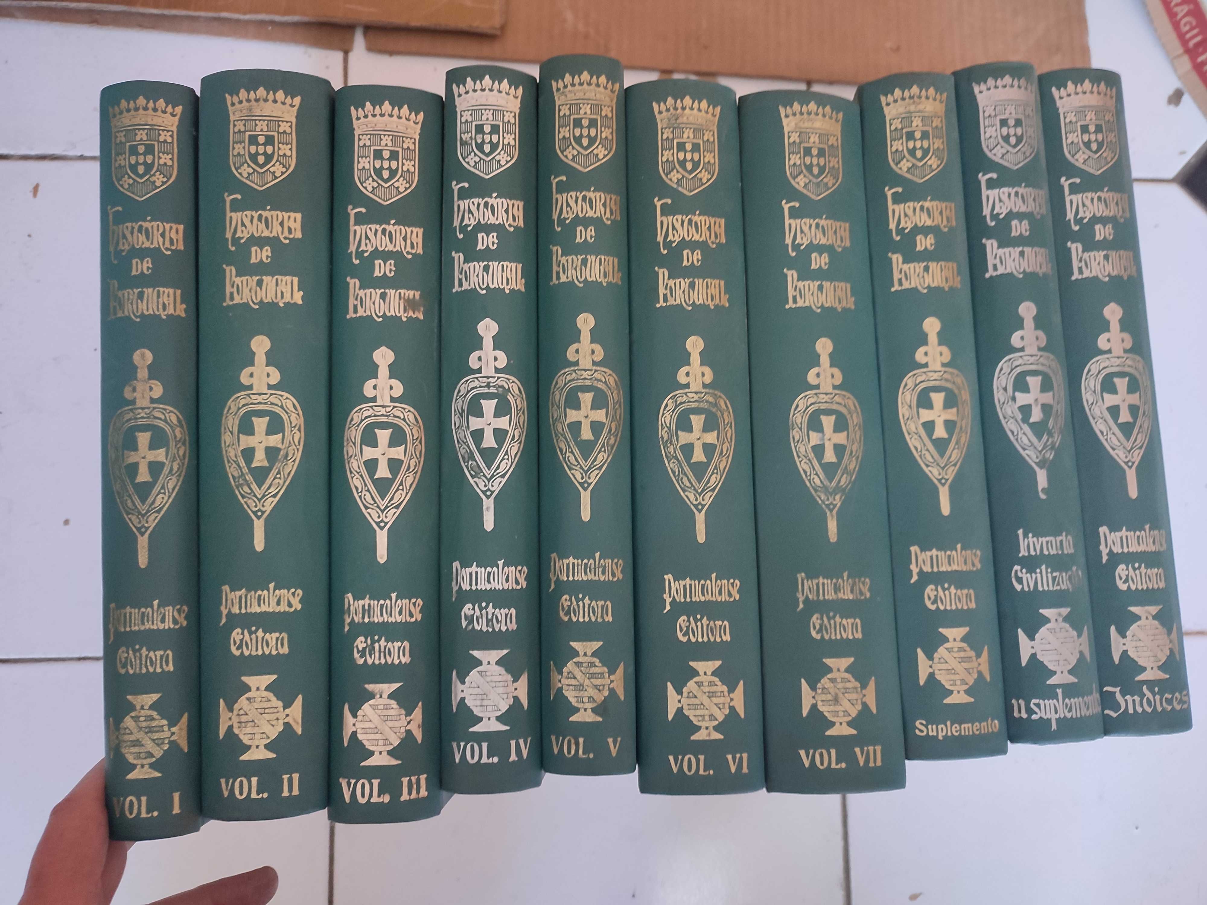 História de Portugal Edição Monumental Portucalense Editora - 10 vol