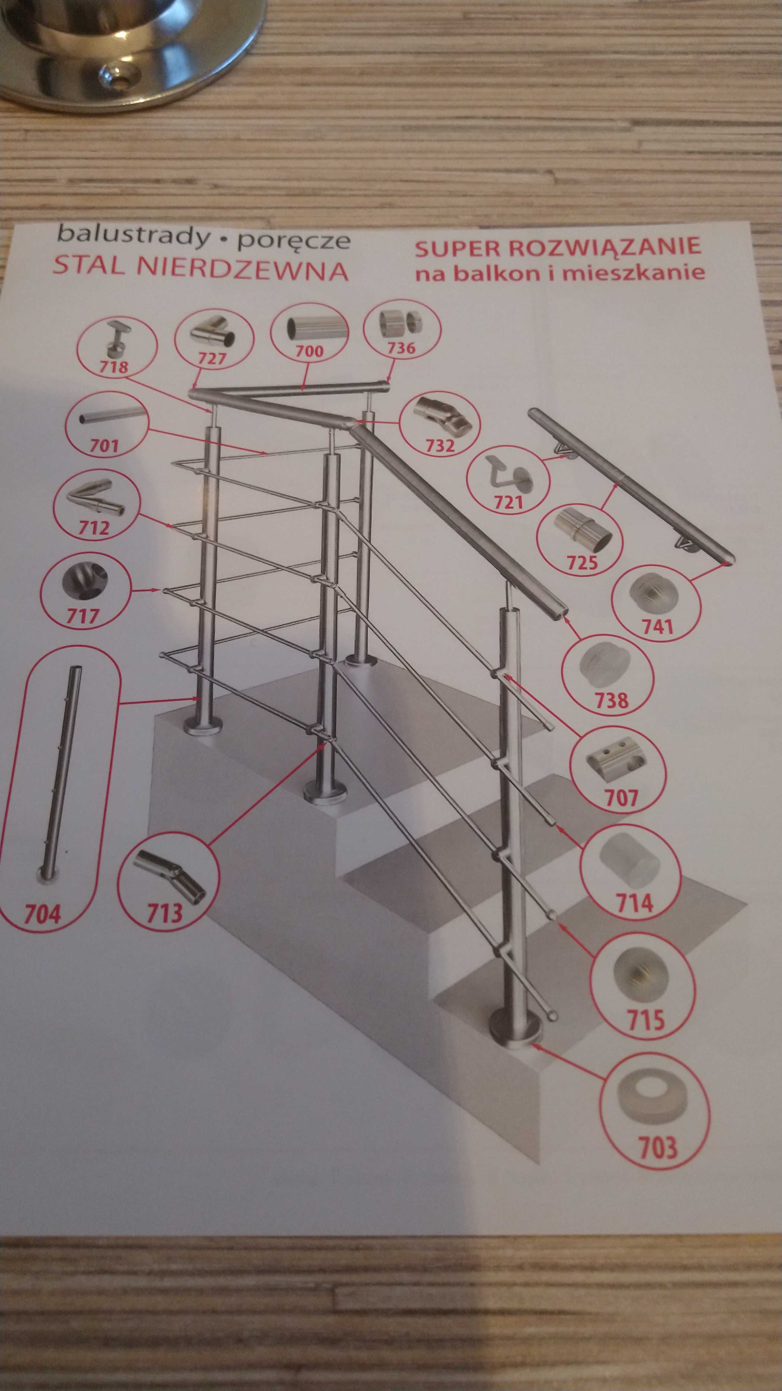 Balustrada Poręcz ze stali nierdzewnej/SOLIDNA/Łódź Producent