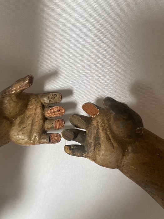 Par de anjos candeeiros em madeira