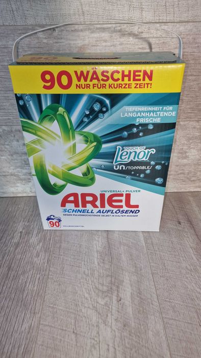 Wyprzedaż  Niemiecki Oryginalny Proszek Ariel+ Lenor NOWOŚĆ 90 Prań
