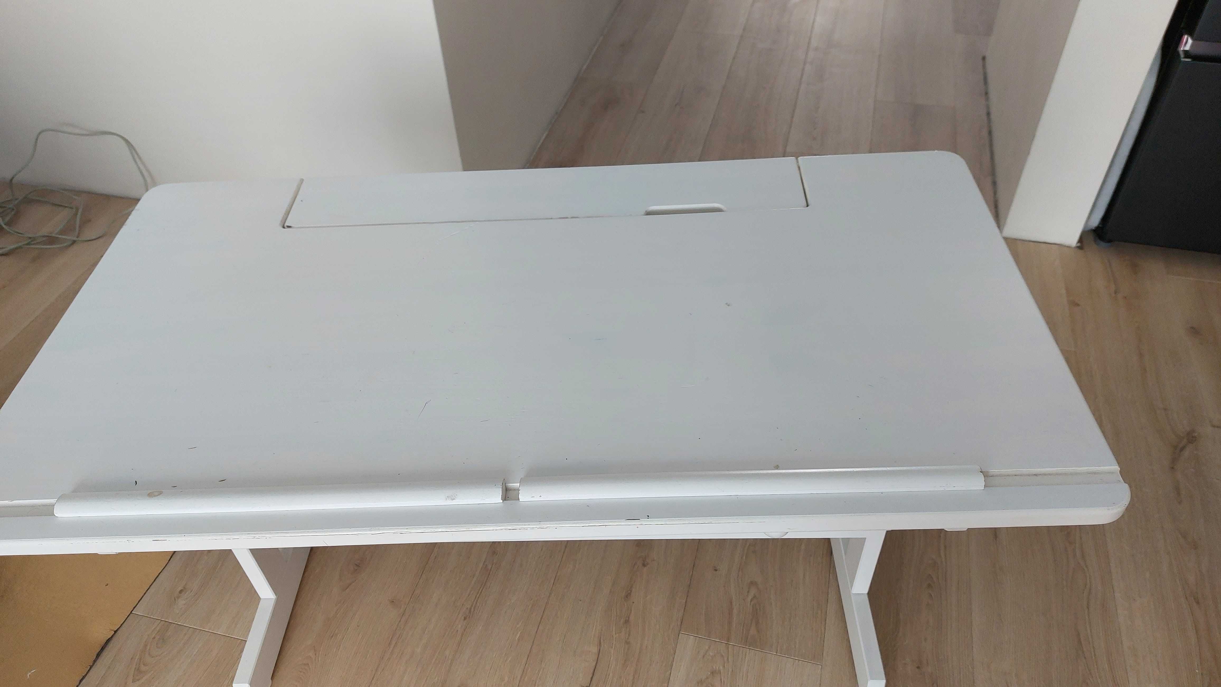 Białe regulowane biurko dla dzieci tchibo