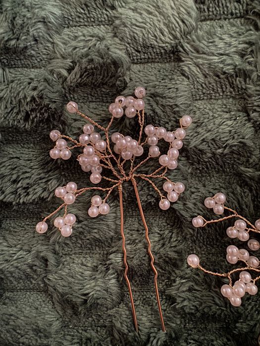 Perełki ozdoba do włosów ślub wesele złota