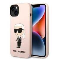 Pokrowiec Karl Lagerfeld iPhone 14+/15+ 6,7" Różowy Silicone Ikonik