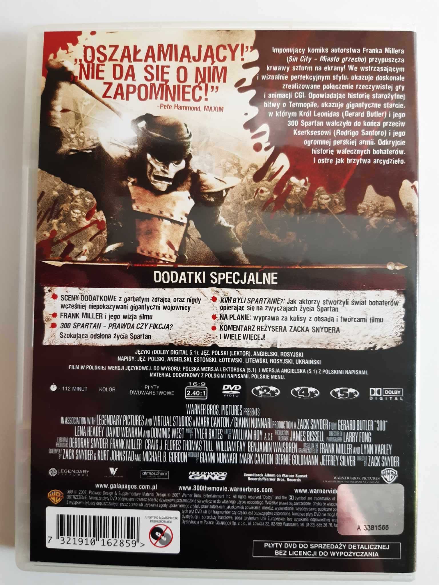 Film dvd 300, 2 płytowa edycja specjalna, polski lektor