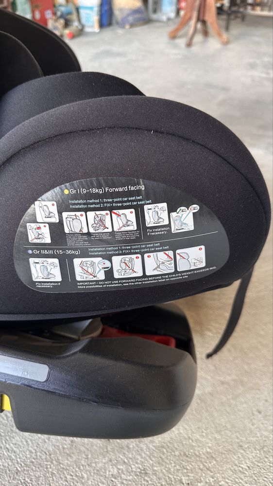 Cadeira carro isofix rotativa e inclinação