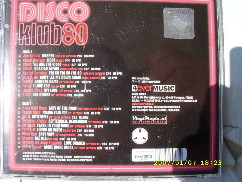 76. Plyty CD; Disco klub 80 , 2 CD , 2000 rok.