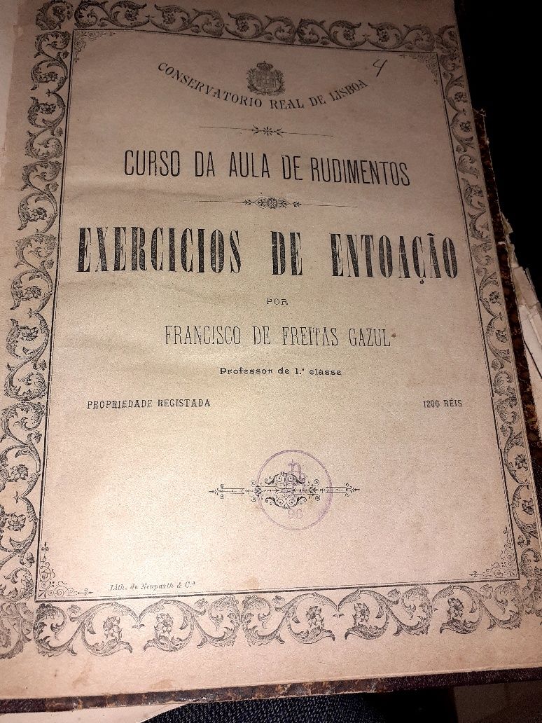 Livro musica "Novo Curso de Rendimentos", Freitas Gazul, + 100 anos