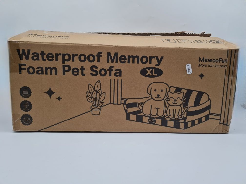 MEWOOFUN legowisko sofa dla psa XL 80x60cm pianką memory