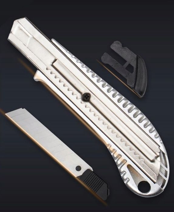 6x Nóż Metalowy Nożyk Tapeciak Wysuwany Z Ostrzami Ostrzem Łamanym Do