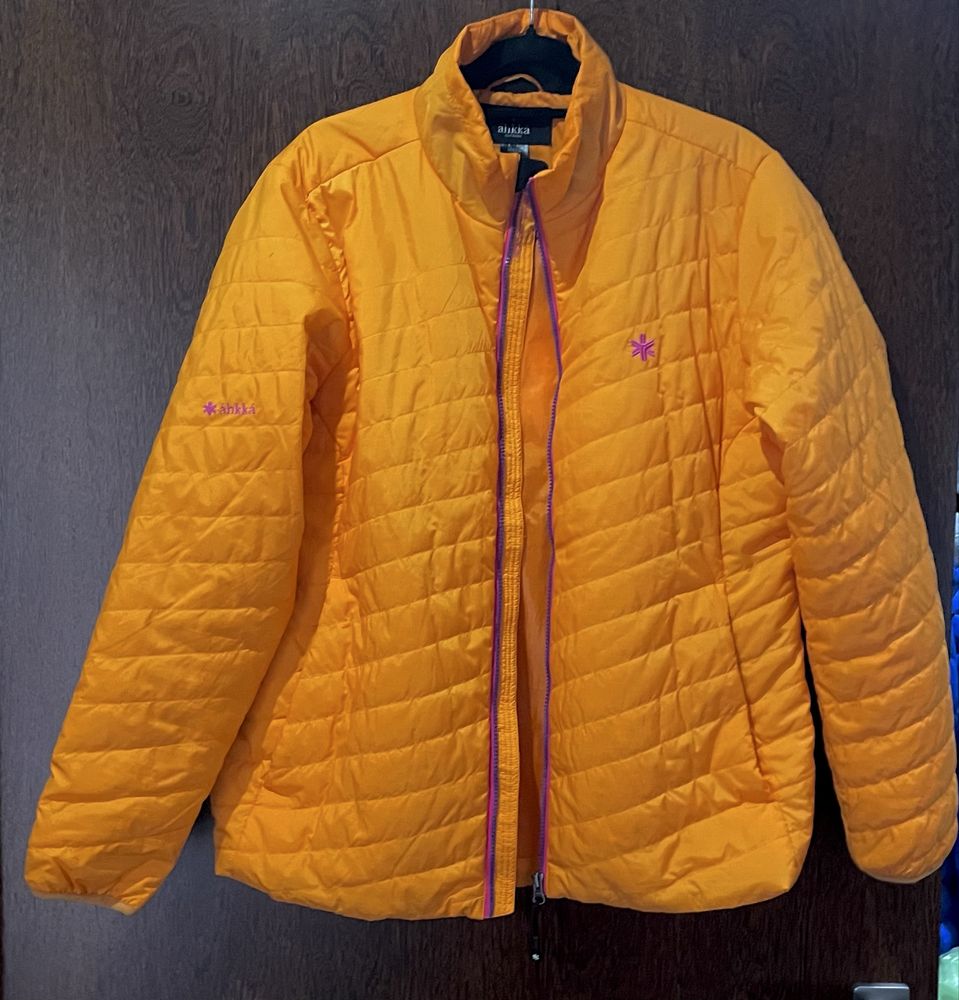 Kurtka puchowa pikowana Przejściowa damska pomarańczowa 48 4XL +size