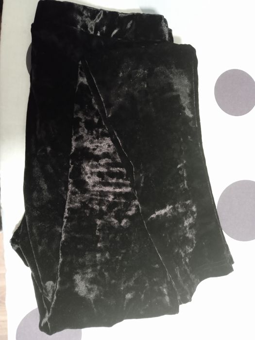 Leginsy długie czarne aksamitne 34/36